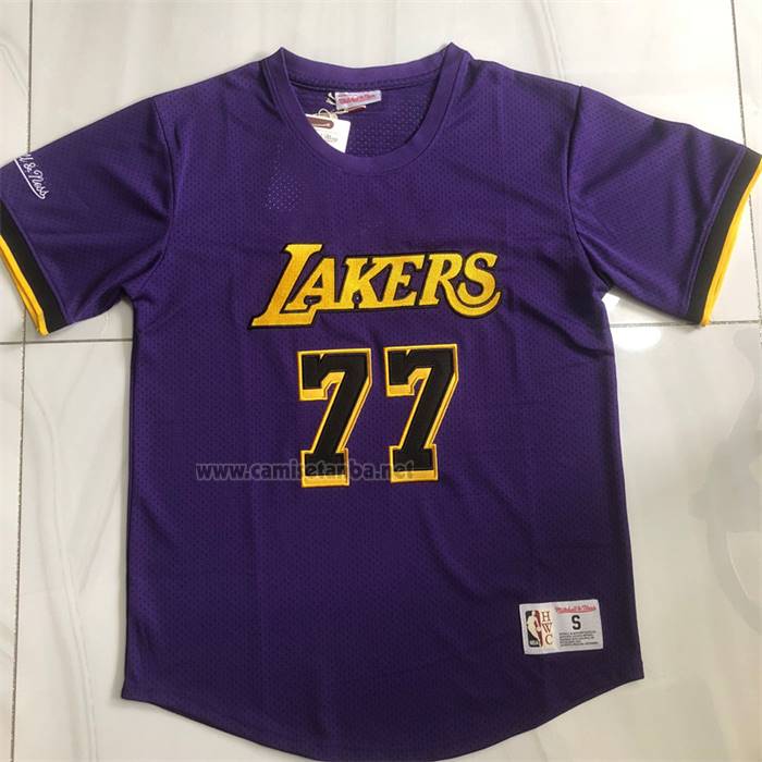 Camiseta Manga Corta Los Angeles Lakers Luka Doncic NO 77 Violeta